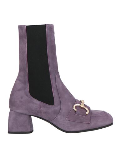 Bruglia Woman Ankle Boots Green Size 10 Soft Leather In Purple