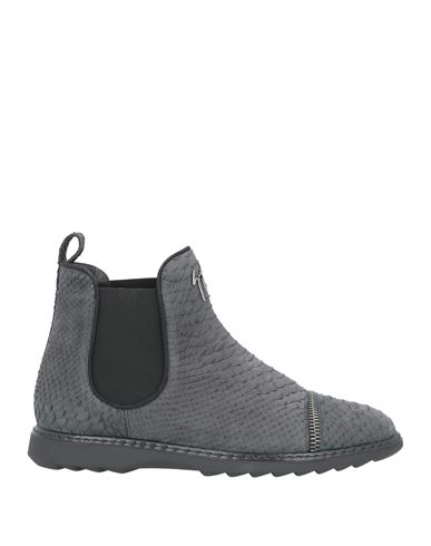 Giuseppe Zanotti Man Ankle Boots Lead Size 14 Soft Leather In Grey