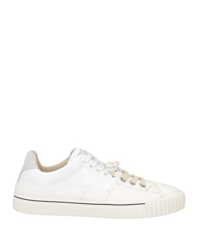 Maison Margiela Man Sneakers White Size 9 Soft Leather, Textile Fibers