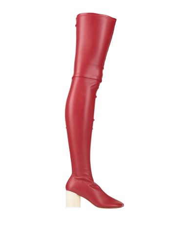 Mm6 Maison Margiela Woman Knee Boots Red Size 10 Soft Leather