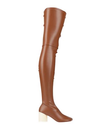 Mm6 Maison Margiela Woman Knee Boots Brown Size 10 Soft Leather