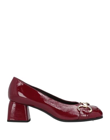 Bruglia Woman Pumps Burgundy Size 11 Soft Leather In Red
