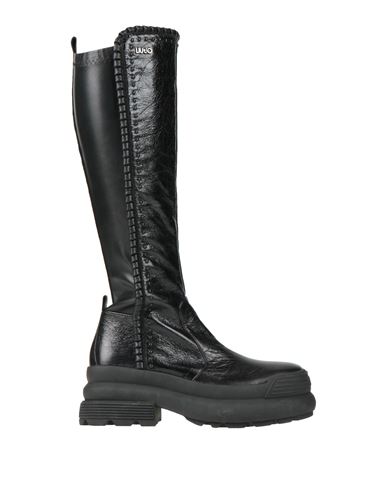Liu •jo Woman Boot Black Size 8 Soft Leather, Textile Fibers