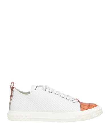 Shop Giuseppe Zanotti Man Sneakers White Size 9 Soft Leather, Textile Fibers