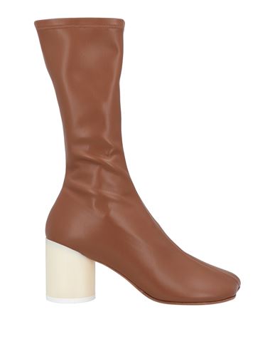 Mm6 Maison Margiela Woman Ankle Boots Brown Size 11 Textile Fibers