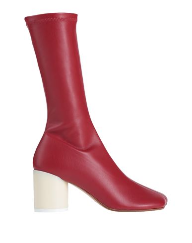 Mm6 Maison Margiela Woman Ankle Boots Brick Red Size 10 Textile Fibers