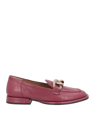 Emanuélle Vee Woman Loafers Burgundy Size 7 Soft Leather In Red