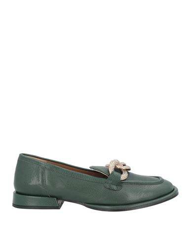 Emanuélle Vee Woman Loafers Green Size 11 Soft Leather