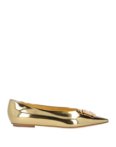 BURBERRY BURBERRY WOMAN BALLET FLATS GOLD SIZE 10 SOFT LEATHER