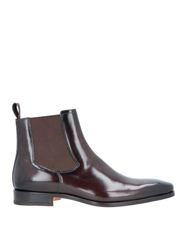 Santoni Man Ankle Boots Dark Brown Size 9.5 Soft Leather