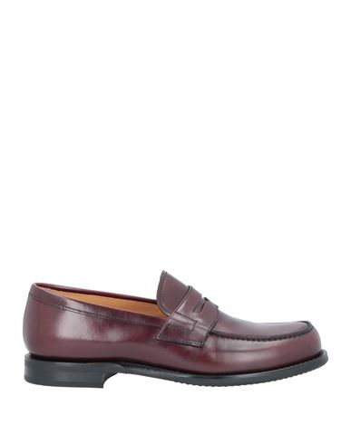 Church's Man Loafers Burgundy Size 8.5 Calfskin In Red
