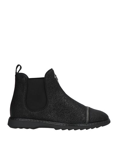 Giuseppe Zanotti Man Ankle Boots Black Size 9 Soft Leather, Textile Fibers