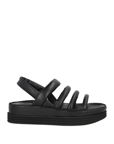 Ixos Woman Sandals Black Size 10 Soft Leather, Textile Fibers