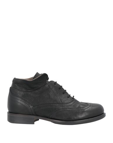 Ixos Woman Lace-up Shoes Black Size 5 Soft Leather, Textile Fibers