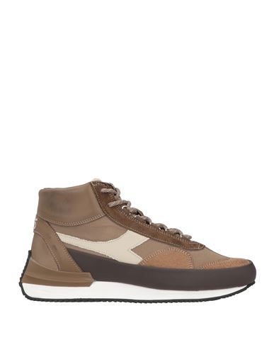 Diadora Heritage Man Sneakers Brown Size 8.5 Soft Leather, Textile Fibers