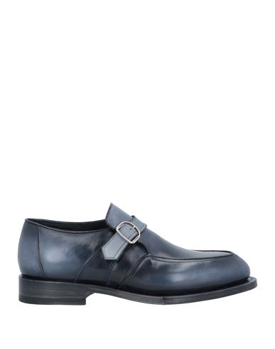 Santoni Man Loafers Navy Blue Size 11.5 Soft Leather