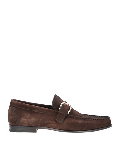 Santoni Man Loafers Dark Brown Size 10.5 Soft Leather