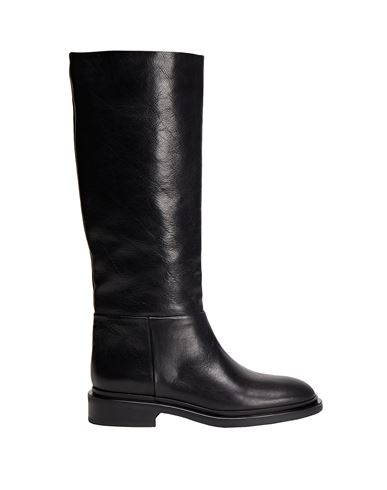 8 By Yoox Leather Round-toe High Boot[-] Woman Boot Black Size 7 Calfskin
