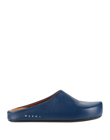 MARNI MARNI MAN MULES & CLOGS BLUE SIZE 8 SOFT LEATHER, TEXTILE FIBERS 