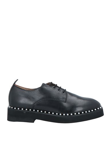 Emanuélle Vee Woman Lace-up Shoes Black Size 10 Soft Leather