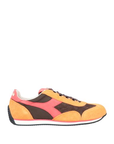 Diadora Heritage Man Sneakers Orange Size 8.5 Soft Leather, Textile Fibers