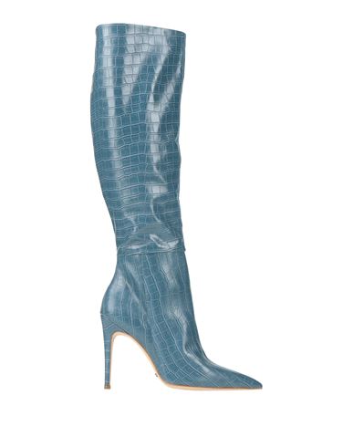 Cecconello Woman Knee Boots Pastel Blue Size 10 Textile Fibers