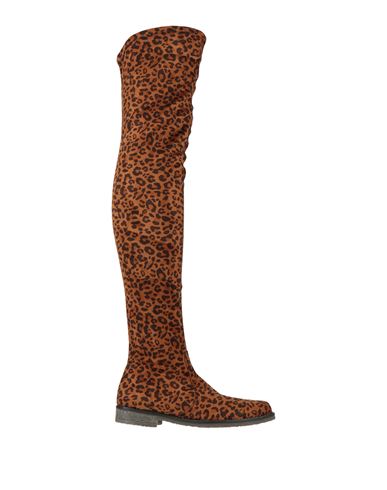 Nr Rapisardi Woman Knee Boots Camel Size 12 Textile Fibers In Beige