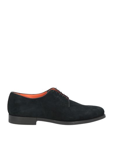 Santoni Man Lace-up Shoes Black Size 11.5 Soft Leather