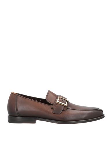 Santoni Man Loafers Dark Brown Size 7 Soft Leather