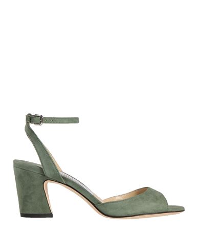 Jimmy Choo Woman Sandals Military Green Size 6 Soft Leather