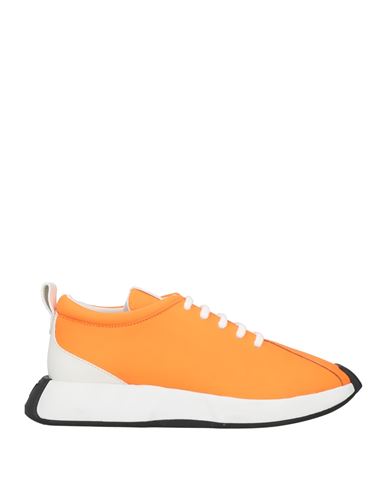 Giuseppe Zanotti Man Sneakers Orange Size 10.5 Soft Leather
