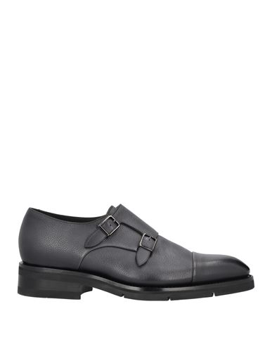 Santoni Man Loafers Lead Size 10.5 Soft Leather In Grey