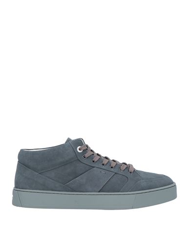Santoni Man Sneakers Grey Size 11 Soft Leather