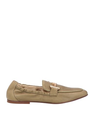 Tod's Woman Loafers Military Green Size 7 Soft Leather