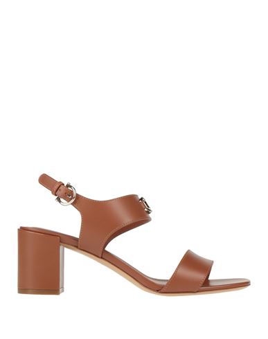 Ferragamo Woman Sandals Brown Size 9.5 Calfskin In Brown