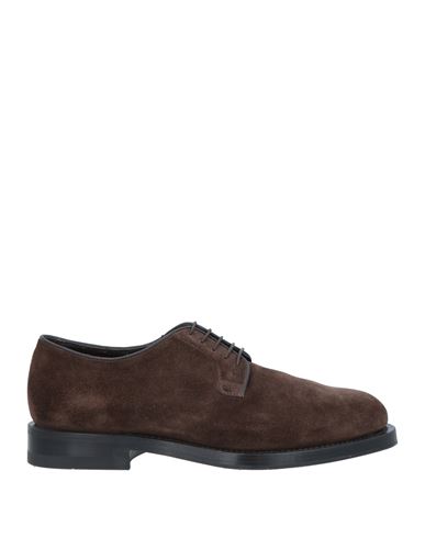 Santoni Man Lace-up Shoes Dark Brown Size 9.5 Soft Leather