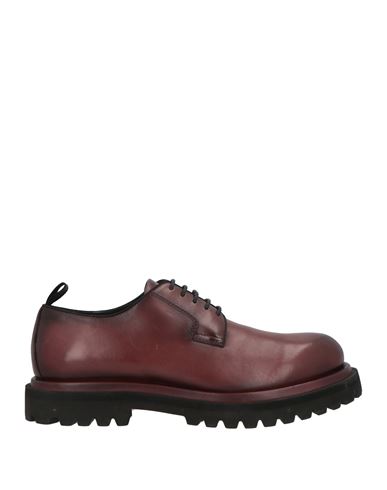 Shop Officine Creative Italia Man Lace-up Shoes Burgundy Size 7 Soft Leather In Red