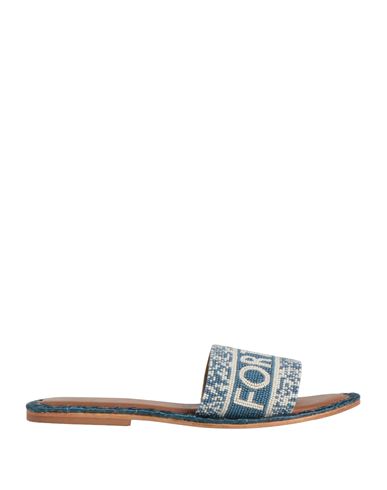 Shop De Siena Woman Sandals Pastel Blue Size 8 Textile Fibers