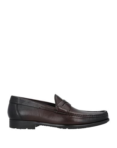 Santoni Man Loafers Dark Brown Size 9 Soft Leather