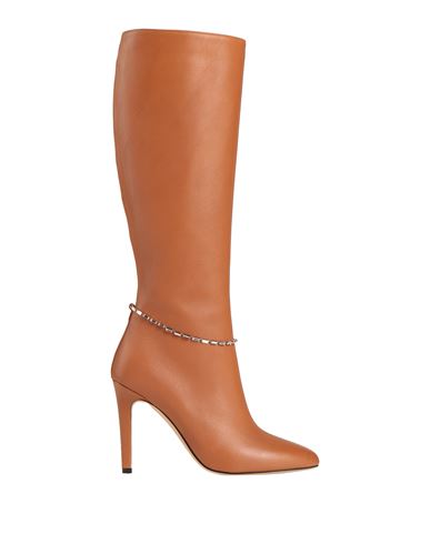 Mia Becar Woman Knee Boots Tan Size 12 Soft Leather In Brown