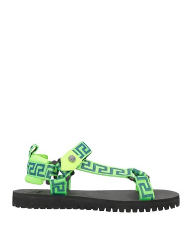 Shop Versace Man Sandals Green Size 8 Textile Fibers