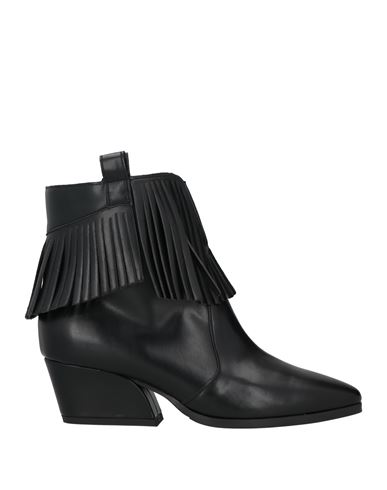Lorenzo Mari Woman Ankle Boots Black Size 6 Textile Fibers
