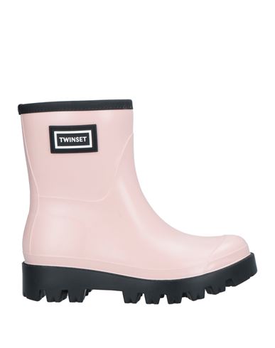 TWINSET TWINSET WOMAN ANKLE BOOTS PINK SIZE 7 RUBBER
