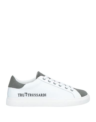 Tru Trussardi Man Sneakers Lead Size 10 Soft Leather In Grey