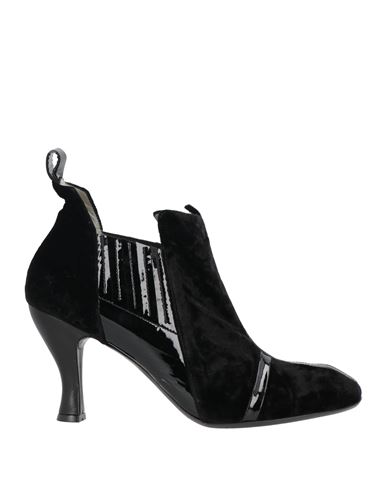 Malloni Woman Ankle Boots Black Size 5 Soft Leather, Textile Fibers
