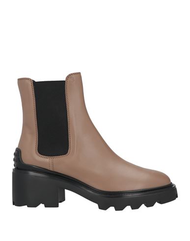Tod's Woman Ankle Boots Light Brown Size 11 Soft Leather In Beige