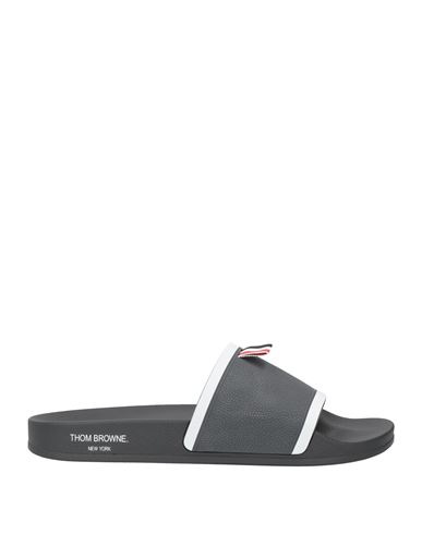 Thom Browne Man Sandals Lead Size 9 Rubber In Grey