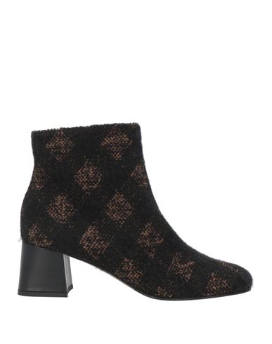 Lella Baldi Woman Ankle Boots Black Size 7.5 Calfskin, Textile Fibers