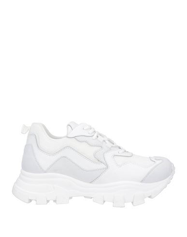 Cinzia Araia Woman Sneakers White Size 10 Soft Leather, Textile Fibers