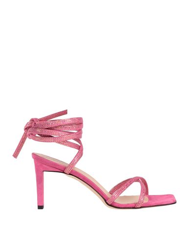 Shop Luca Valentini Woman Sandals Magenta Size 8 Leather